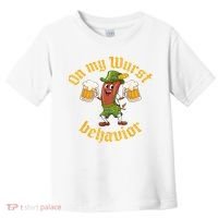 Oktoberfest On My Wurst Behavior Funny German Toddler T-Shirt thumb 0