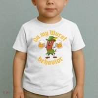 Oktoberfest On My Wurst Behavior Funny German Toddler T-Shirt thumb 2