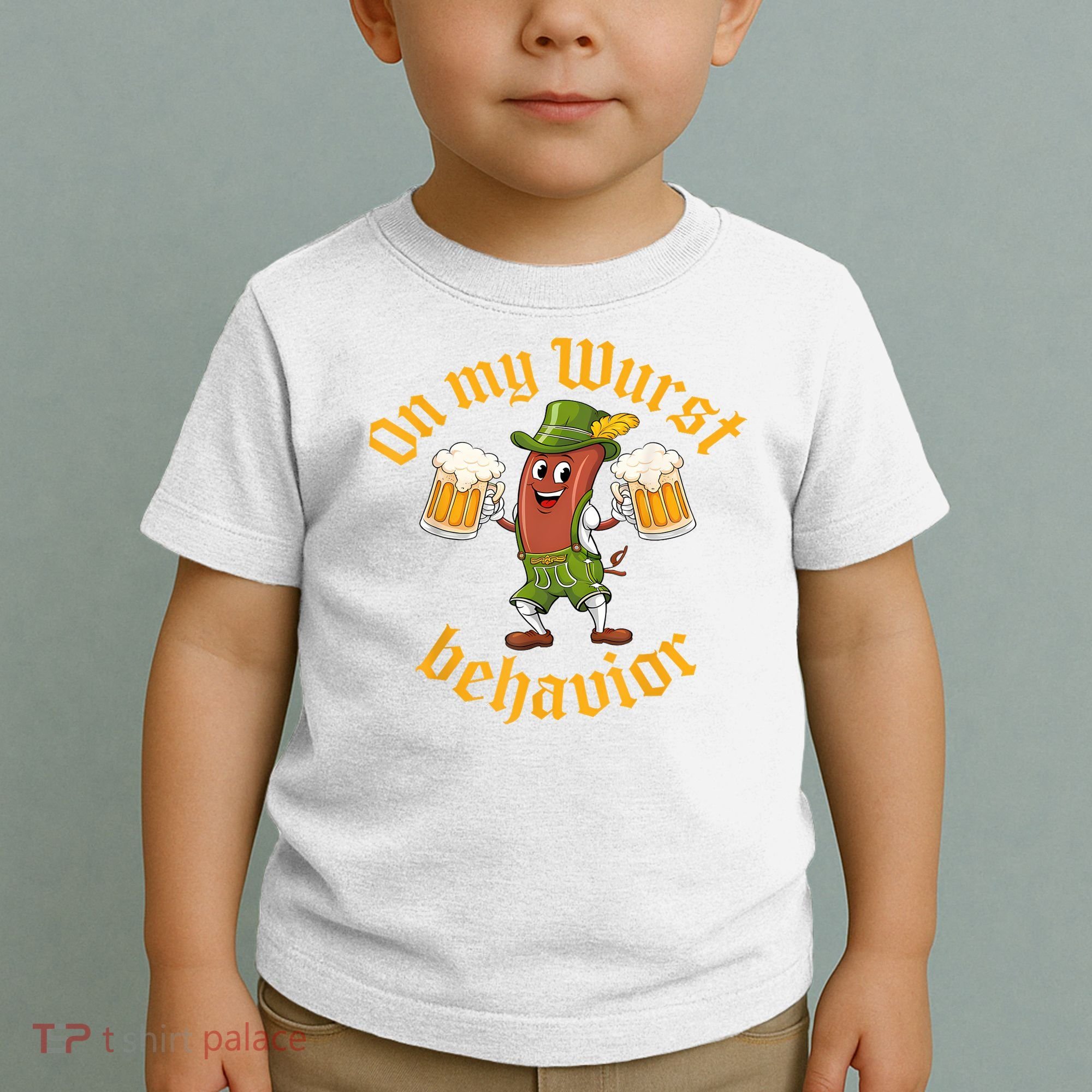 Oktoberfest On My Wurst Behavior Funny German Toddler T-Shirt