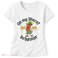 Oktoberfest On My Wurst Behavior Funny German Women's T-Shirt thumb 0