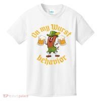 Oktoberfest On My Wurst Behavior Funny German Kids T-Shirt thumb 0
