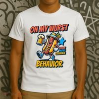 Oktoberfest On My Wurst Behavior German Drinking Party T-Shirt thumb 3