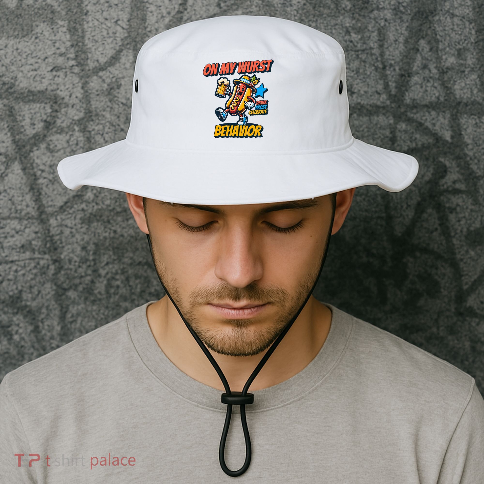 Oktoberfest On My Wurst Behavior German Drinking Party Bucket Hat