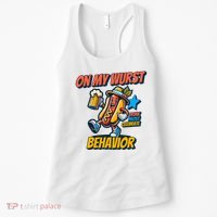 Oktoberfest On My Wurst Behavior German Drinking Party Women's Tank Top thumb 0