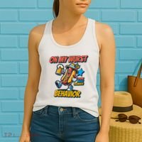 Oktoberfest On My Wurst Behavior German Drinking Party Women's Tank Top thumb 2