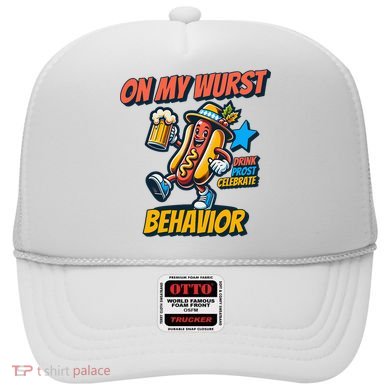 Oktoberfest On My Wurst Behavior German Drinking Party Hat