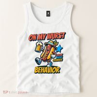 Oktoberfest On My Wurst Behavior German Drinking Party Tank Top thumb 2