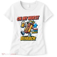 Oktoberfest On My Wurst Behavior German Drinking Party Women's T-Shirt thumb 0