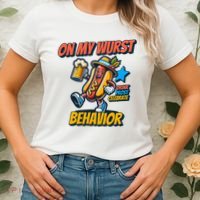 Oktoberfest On My Wurst Behavior German Drinking Party Women's T-Shirt thumb 2