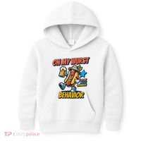 Oktoberfest On My Wurst Behavior German Drinking Party Kids Hoodie thumb 0