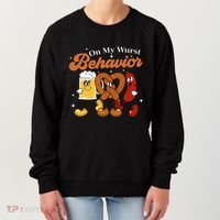 Oktoberfest On My Wurst Behavior Funny German Beer Bratwurst Women's Sweatshirt thumb 0