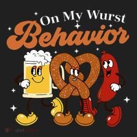 Oktoberfest On My Wurst Behavior Funny German Beer Bratwurst Women's Sweatshirt thumb 2