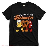 Oktoberfest On My Wurst Behavior Funny German Beer Bratwurst T-Shirt thumb 0