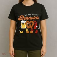 Oktoberfest On My Wurst Behavior Funny German Beer Bratwurst T-Shirt thumb 4