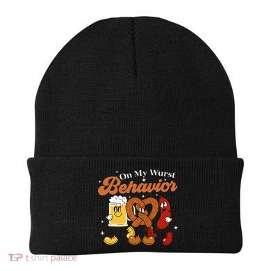 Oktoberfest On My Wurst Behavior Funny German Beer Bratwurst Beanie
