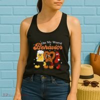 Oktoberfest On My Wurst Behavior Funny German Beer Bratwurst Women's Tank Top thumb 2