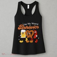 Oktoberfest On My Wurst Behavior Funny German Beer Bratwurst Women's Tank Top thumb 3