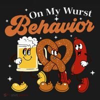 Oktoberfest On My Wurst Behavior Funny German Beer Bratwurst Women's Long Sleeve Shirt thumb 2