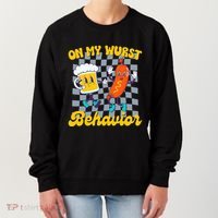 Oktoberfest On My Wurst Behavior Retro Groovy Beer Women's Sweatshirt thumb 0