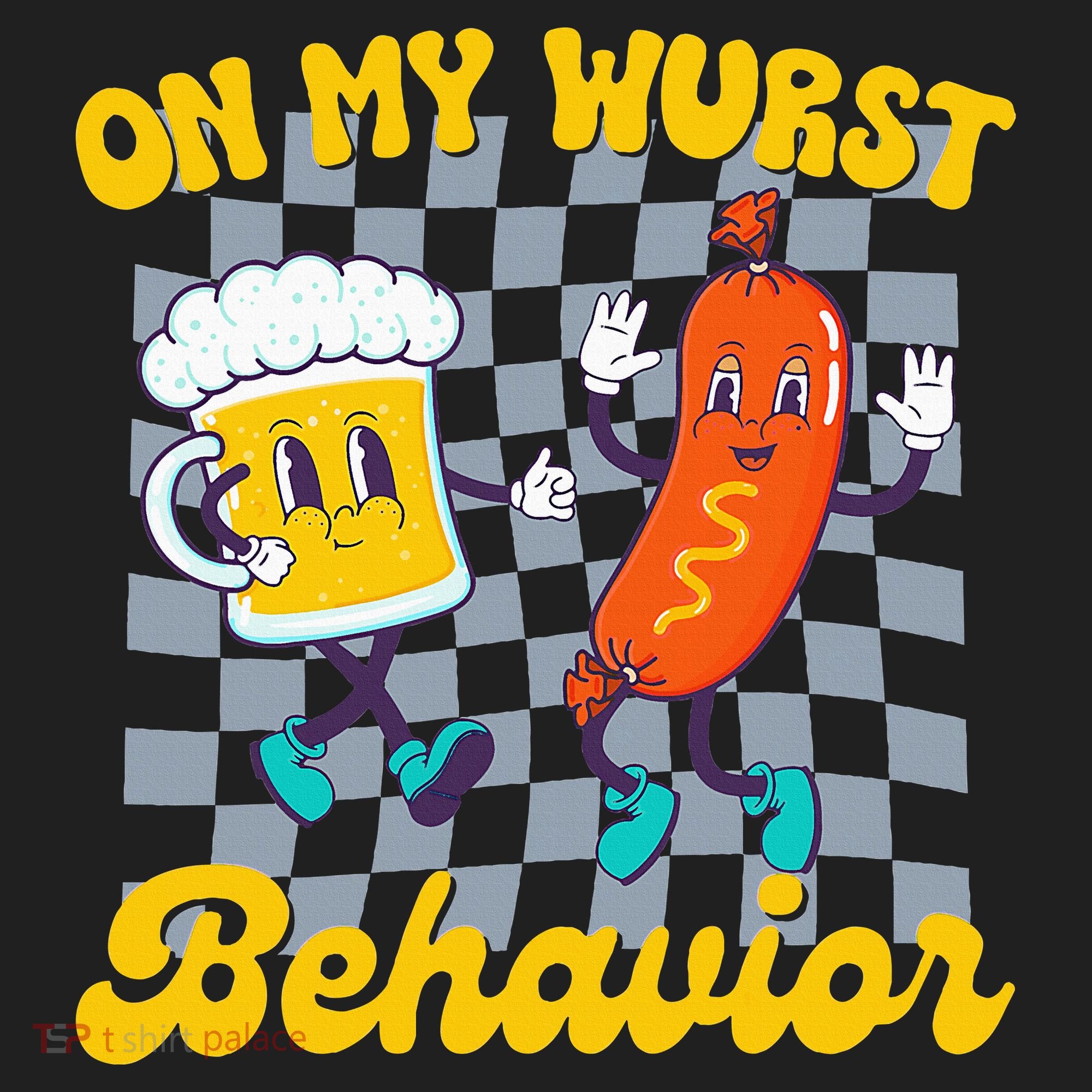 Oktoberfest On My Wurst Behavior Retro Groovy Beer Women's Sweatshirt