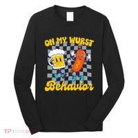 Oktoberfest On My Wurst Behavior Retro Groovy Beer Long Sleeve Shirt thumb 0