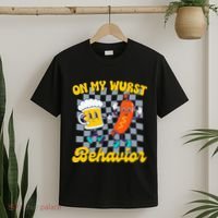 Oktoberfest On My Wurst Behavior Retro Groovy Beer T-Shirt thumb 2