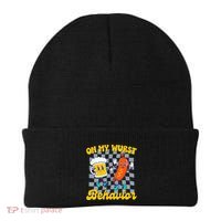 Oktoberfest On My Wurst Behavior Retro Groovy Beer Beanie thumb 0