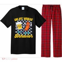 Oktoberfest On My Wurst Behavior Retro Groovy Beer Pajama Set thumb 0