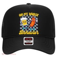 Oktoberfest On My Wurst Behavior Retro Groovy Beer Hat thumb 0
