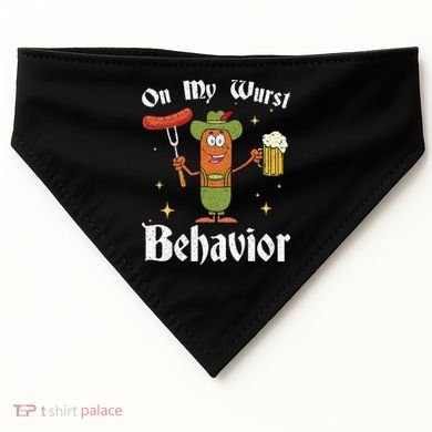 Oktoberfest On My Wurst Behavior USA-Made Doggie Bandana