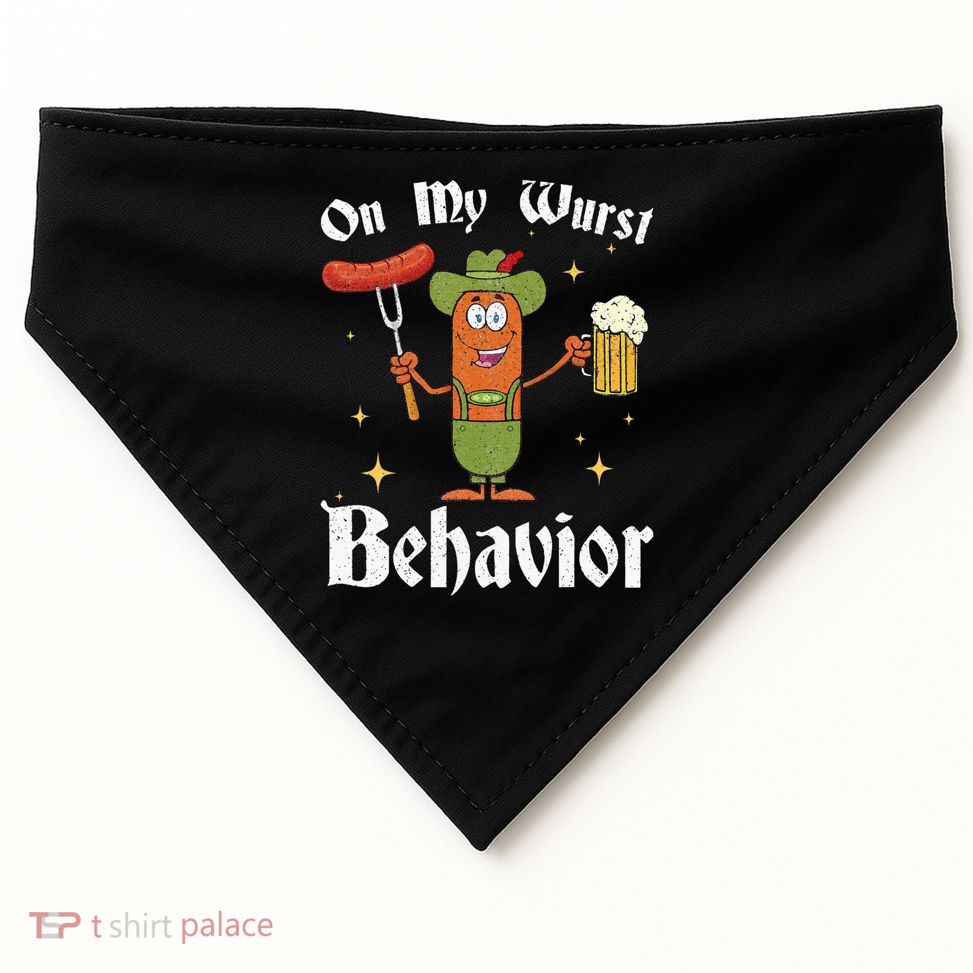 Oktoberfest On My Wurst Behavior USA-Made Doggie Bandana