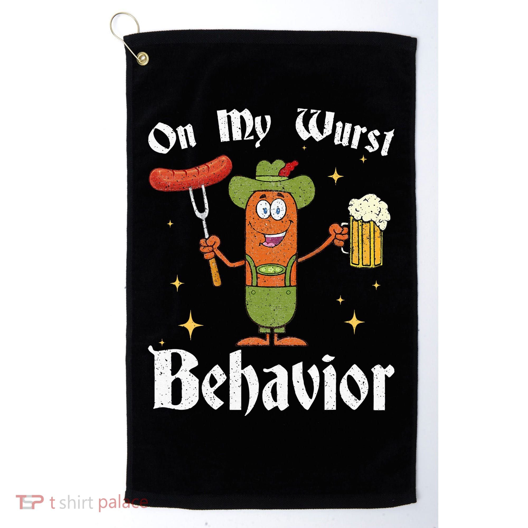Oktoberfest On My Wurst Behavior Golf Towel