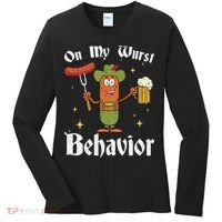 Oktoberfest On My Wurst Behavior Women's Long Sleeve Shirt thumb 0