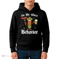 Oktoberfest On My Wurst Behavior Kids Hoodie thumb 4