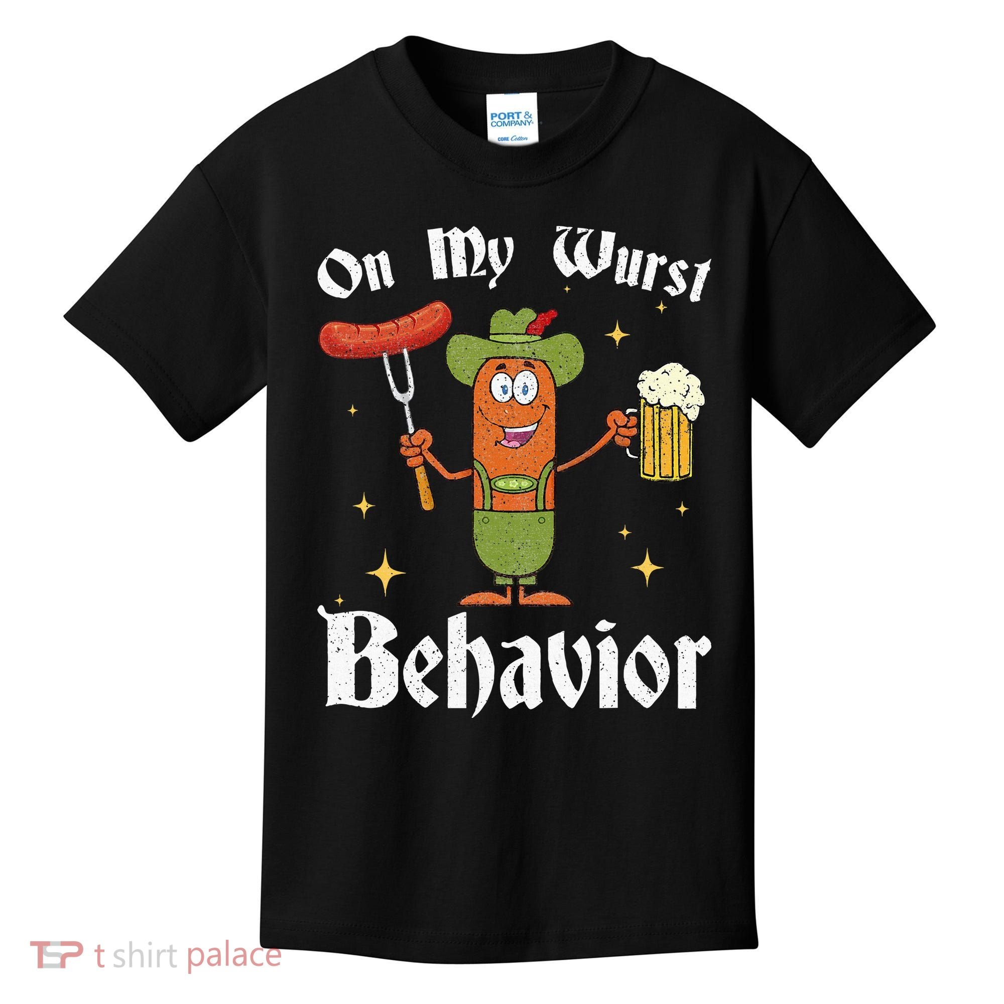 Oktoberfest On My Wurst Behavior Kids T-Shirt