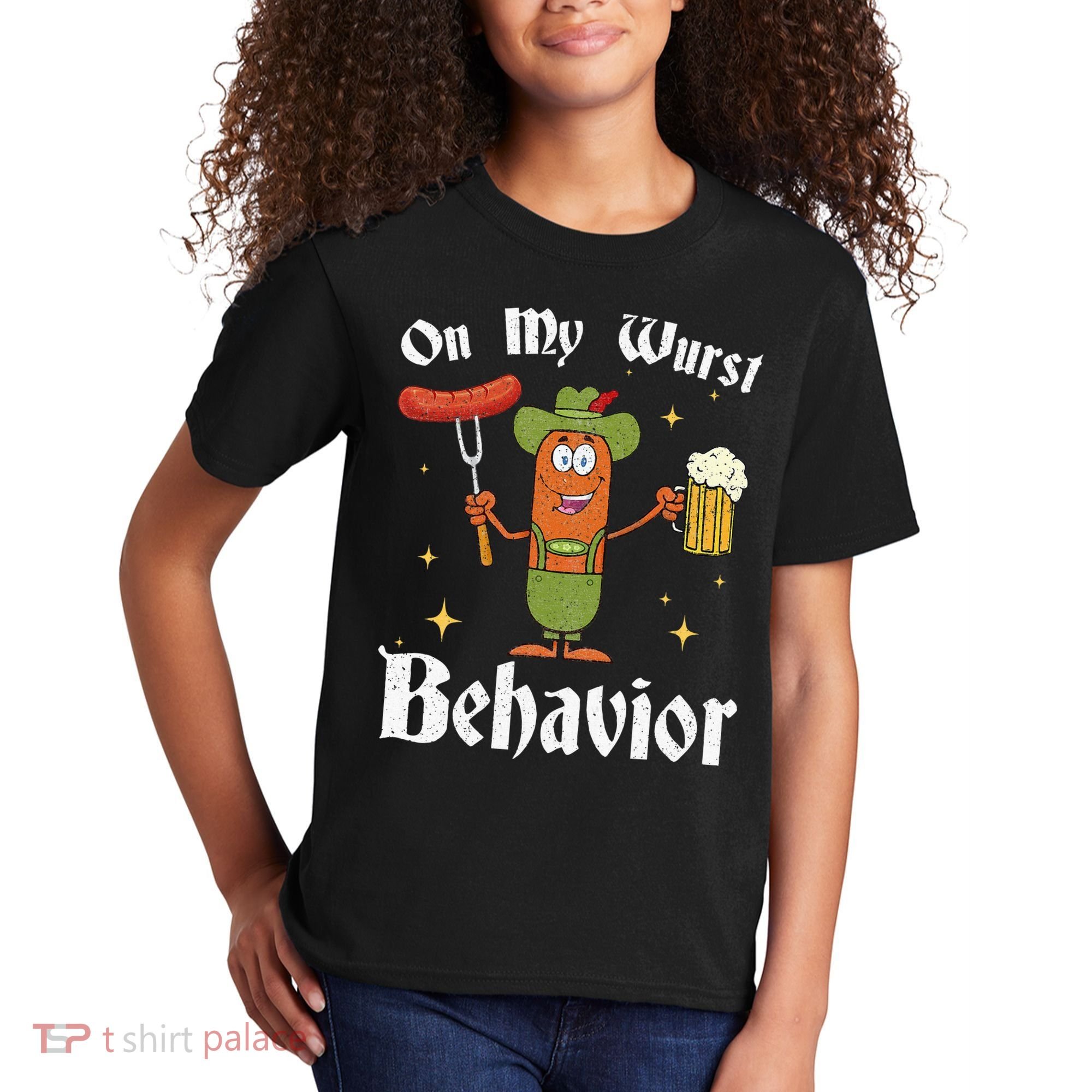 Oktoberfest On My Wurst Behavior Kids T-Shirt