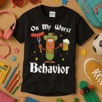 Oktoberfest On My Wurst Behavior Kids T-Shirt thumb 3