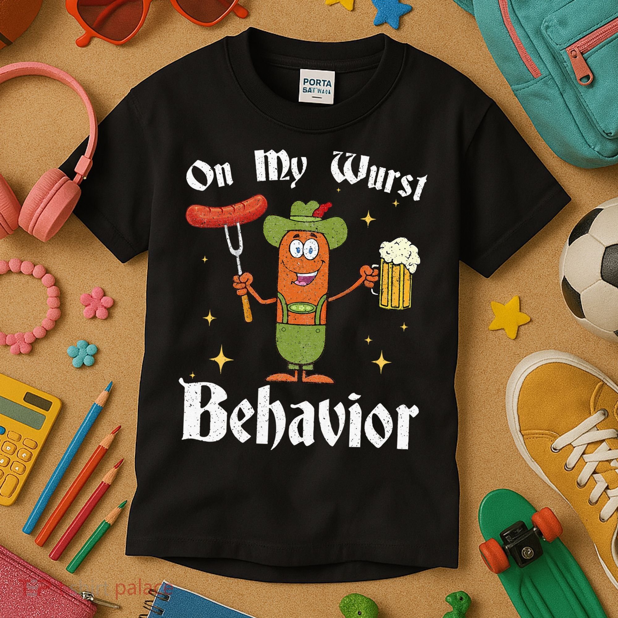 Oktoberfest On My Wurst Behavior Kids T-Shirt
