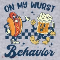 Oktoberfest On My Wurst Behavior Funny German Beer Bratwurst Women's Sweatshirt thumb 2