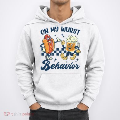 Oktoberfest On My Wurst Behavior Funny German Beer Bratwurst Hoodie