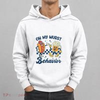 Oktoberfest On My Wurst Behavior Funny German Beer Bratwurst Hoodie thumb 0