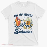 Oktoberfest On My Wurst Behavior Funny German Beer Bratwurst T-Shirt thumb 0