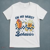 Oktoberfest On My Wurst Behavior Funny German Beer Bratwurst T-Shirt thumb 5
