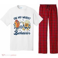 Oktoberfest On My Wurst Behavior Funny German Beer Bratwurst Pajama Set thumb 0