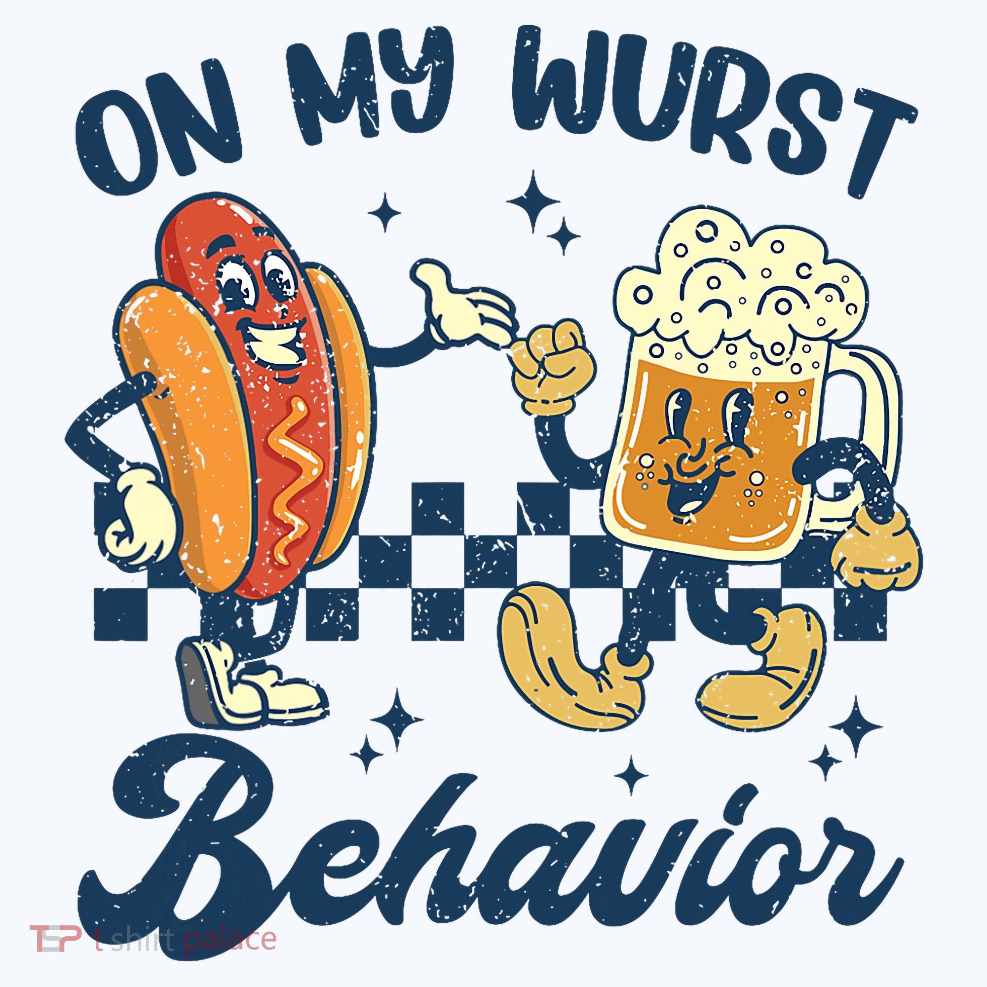 Oktoberfest On My Wurst Behavior Funny German Beer Bratwurst Women's Hoodie
