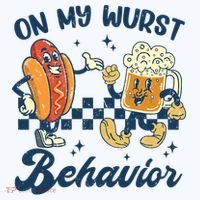 Oktoberfest On My Wurst Behavior Funny German Beer Bratwurst Women's Tank Top thumb 5