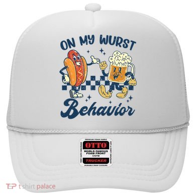Oktoberfest On My Wurst Behavior Funny German Beer Bratwurst Hat