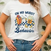 Oktoberfest On My Wurst Behavior Funny German Beer Bratwurst Women's T-Shirt thumb 2