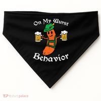 Oktoberfest On My Wurst Behavior Funny German USA-Made Doggie Bandana thumb 0