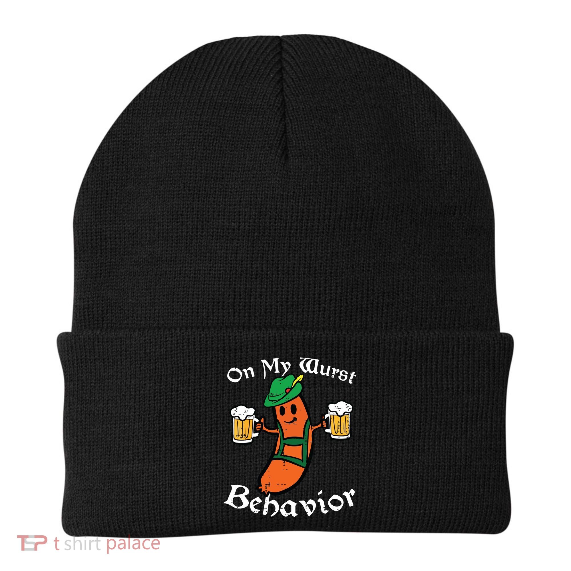 Oktoberfest On My Wurst Behavior Funny German Beanie
